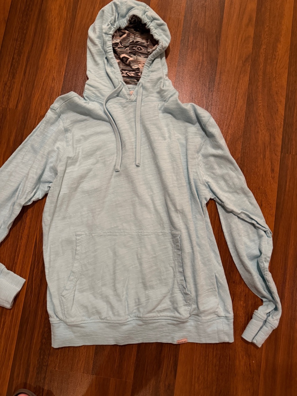 Ariat Light Blue Men's Hooded Sweatshirt with Patterned Lining